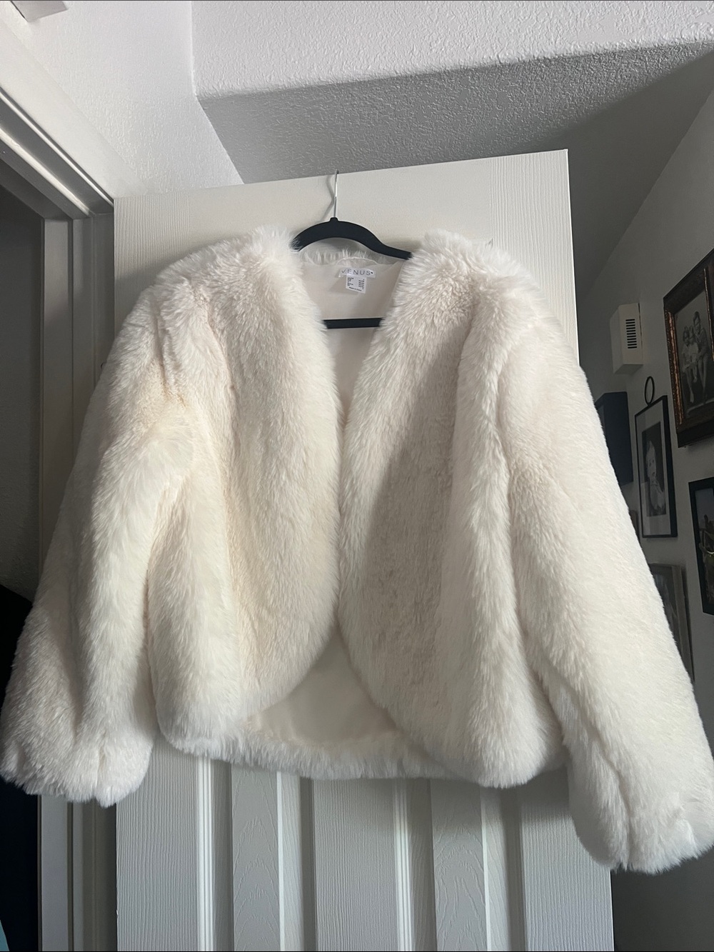 Venus ivory/cream faux fur jacket